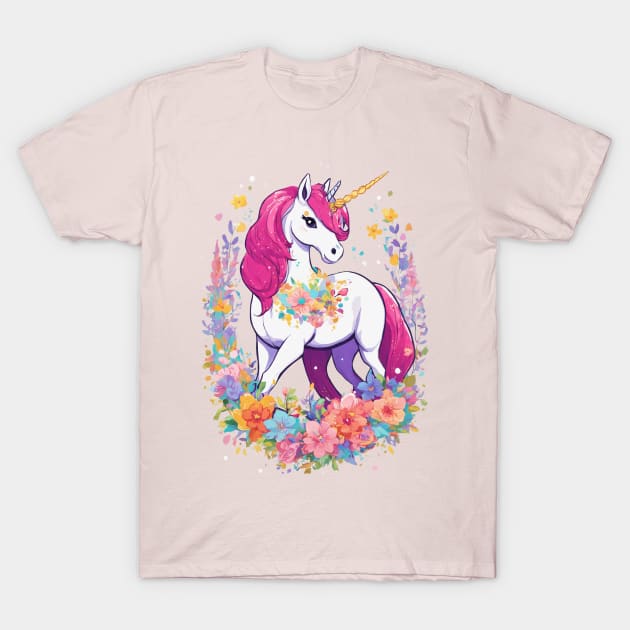 Magical Unicorn Design T-Shirt by masksutopia